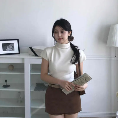 Soft Cap Sleeve Slim Knit