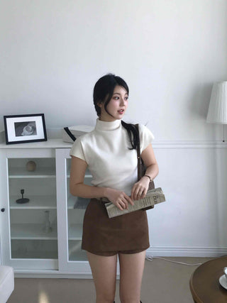 Soft Cap Sleeve Slim Knit