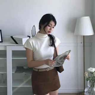 Soft Cap Sleeve Slim Knit