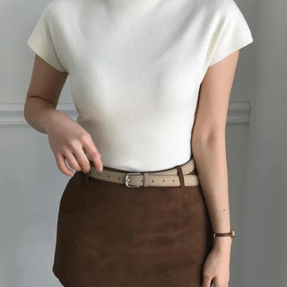 Soft Cap Sleeve Slim Knit