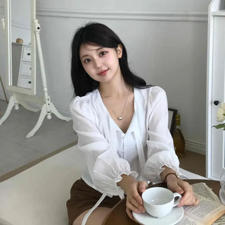 Drop Strap Button Blouse