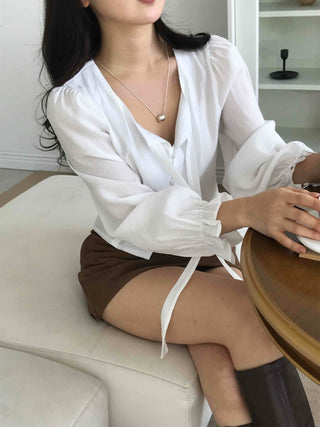 Drop Strap Button Blouse