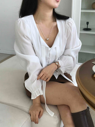 Drop Strap Button Blouse