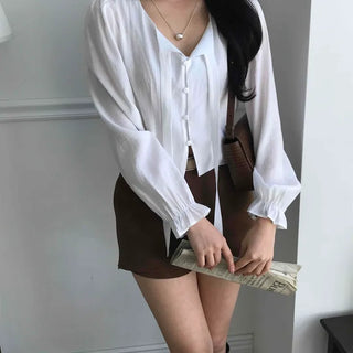 Drop Strap Button Blouse