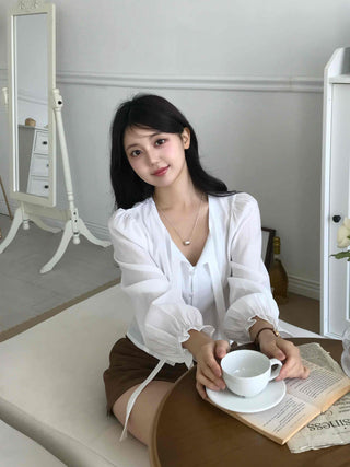 Drop Strap Button Blouse