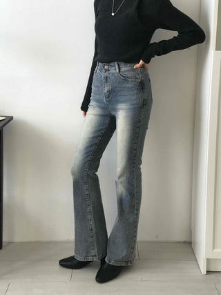 Natural Wash Semi Bootcut Denim Pants