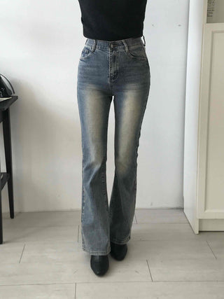 Natural Wash Semi Bootcut Denim Pants