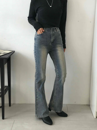 Natural Wash Semi Bootcut Denim Pants