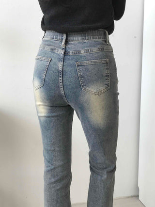 Natural Wash Semi Bootcut Denim Pants