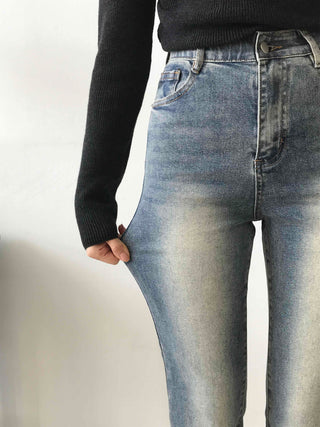Natural Wash Semi Bootcut Denim Pants
