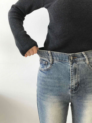 Natural Wash Semi Bootcut Denim Pants