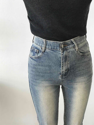 Natural Wash Semi Bootcut Denim Pants