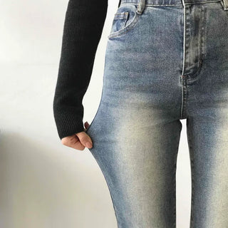 Natural Wash Semi Bootcut Denim Pants