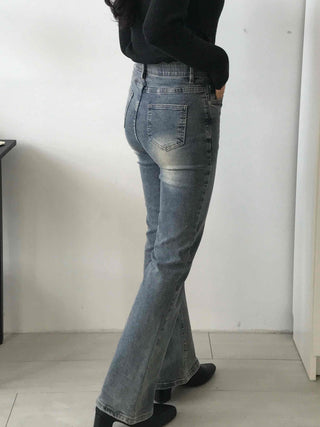 Natural Wash Semi Bootcut Denim Pants