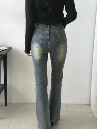 Natural Wash Semi Bootcut Denim Pants