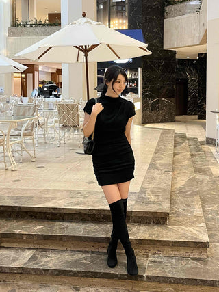 Slim Fit Mini Dress with Shirring Details