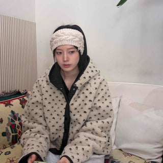 Dot Reversible Fleece Short Padded Jacket
