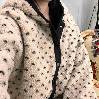 Dot Reversible Fleece Short Padded Jacket