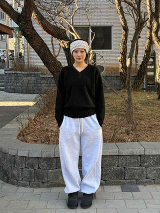 String Cotton Loose Fit Sweatpants