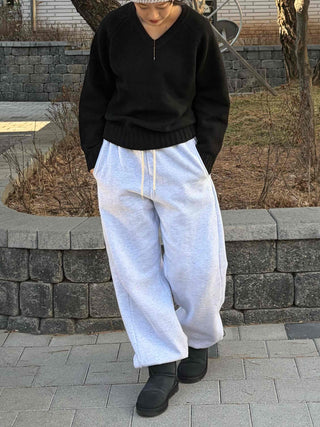 String Cotton Loose Fit Sweatpants