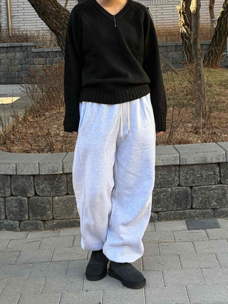 String Cotton Loose Fit Sweatpants