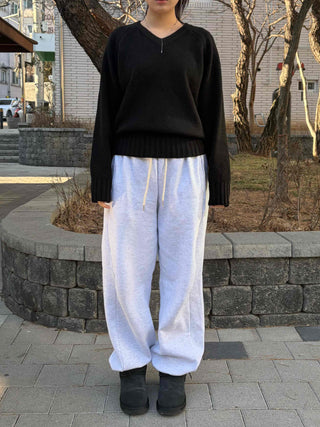 String Cotton Loose Fit Sweatpants