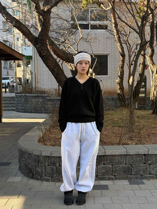 String Cotton Loose Fit Sweatpants