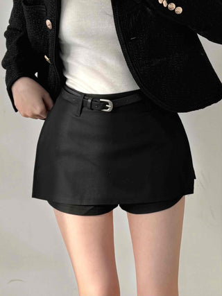High-waisted Skort Belt Set Shorts
