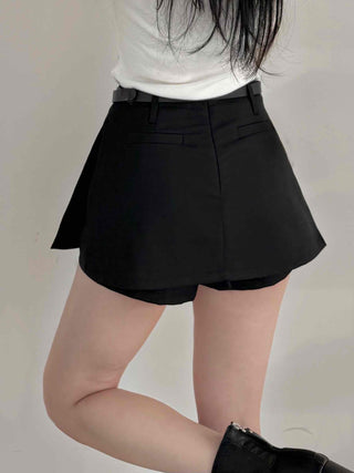 High-waisted Skort Belt Set Shorts
