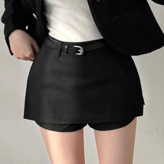 High-waisted Skort Belt Set Shorts