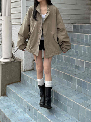 Campus Mood Effortless Chic Midi-length Field Jacket