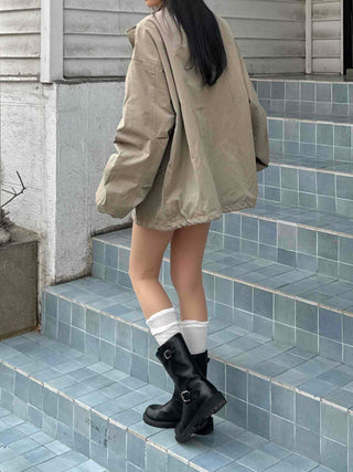 Campus Mood Effortless Chic Midi-length Field Jacket