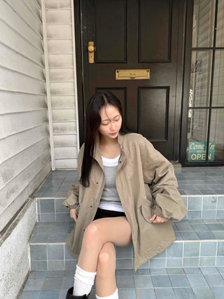 Campus Mood Effortless Chic Midi-length Field Jacket