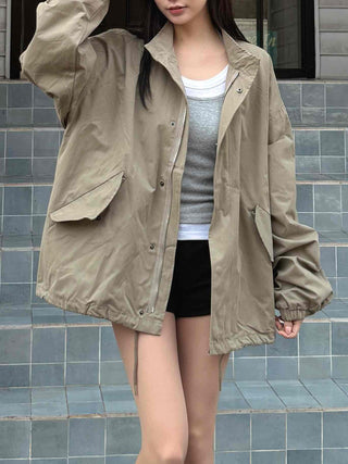 Campus Mood Effortless Chic Midi-length Field Jacket