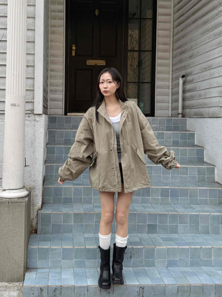 Campus Mood Effortless Chic Midi-length Field Jacket