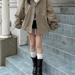 Campus Mood Effortless Chic Midi-length Field Jacket