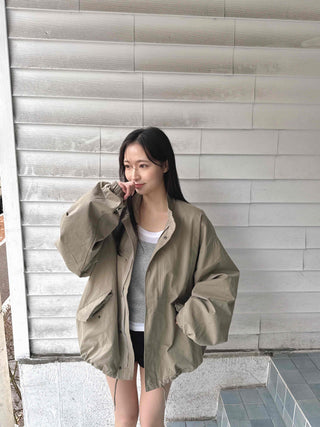 Campus Mood Effortless Chic Midi-length Field Jacket