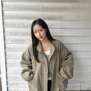 Campus Mood Effortless Chic Midi-length Field Jacket