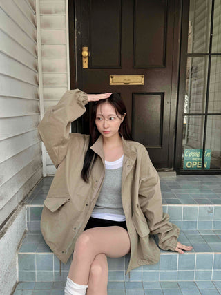 Campus Mood Effortless Chic Midi-length Field Jacket