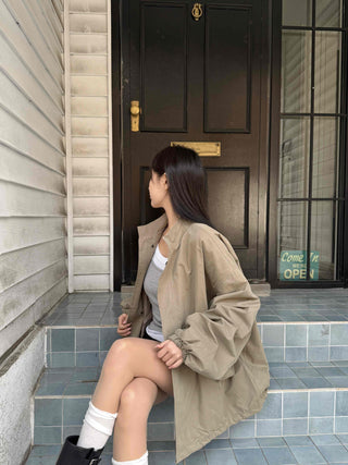 Campus Mood Effortless Chic Midi-length Field Jacket