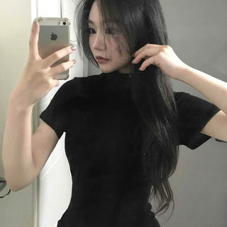 Lovely Turtleneck Short Sleeve T-shirt