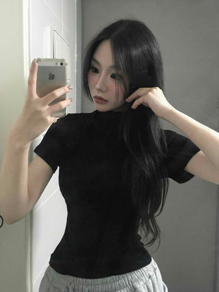 Lovely Turtleneck Short Sleeve T-shirt