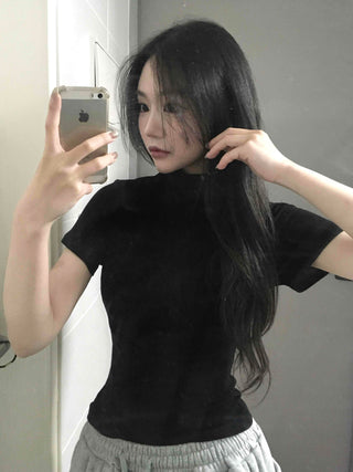 Lovely Turtleneck Short Sleeve T-shirt