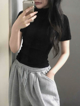 Lovely Turtleneck Short Sleeve T-shirt
