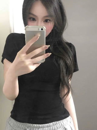Lovely Turtleneck Short Sleeve T-shirt
