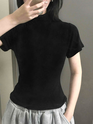 Lovely Turtleneck Short Sleeve T-shirt