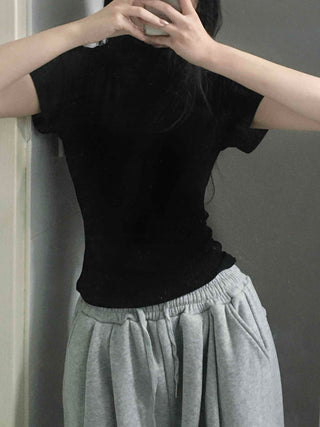 Lovely Turtleneck Short Sleeve T-shirt