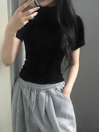 Lovely Turtleneck Short Sleeve T-shirt