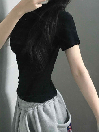 Lovely Turtleneck Short Sleeve T-shirt