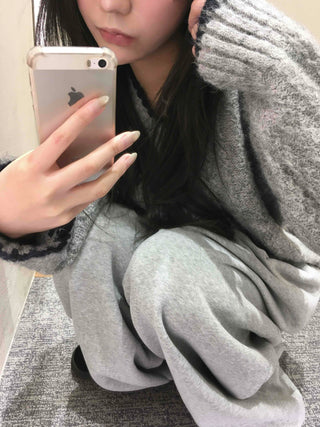 Color Block V-Neck Long Sleeve Knit